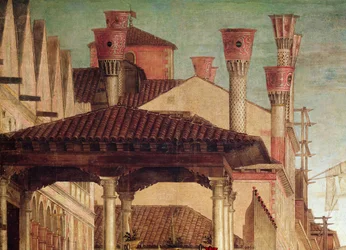 Das Wunder der Reliquie des Wahren Kreuzes auf der Rialto-Brücke, 1494 (Detail)